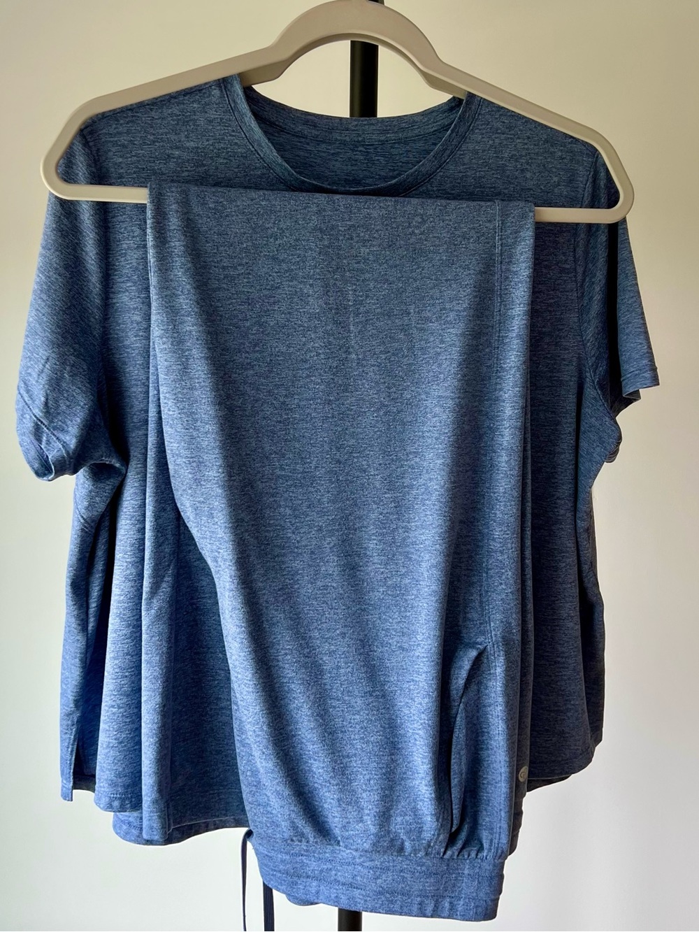 Zella Restore Soft Matching Set Blue Tempest Large Tee + Drawstring Pants, Large - Picture 10 of 10